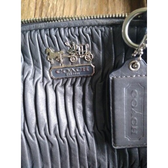 COACH 18643 MADISON SOPHIA GATHERED GRAY LEATHER CONVERTIBLE SATCHEL PURSE TOTE - Picture 2 of 14